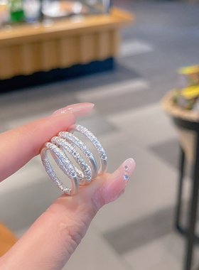 韩版9999纯银情侣戒指高级感