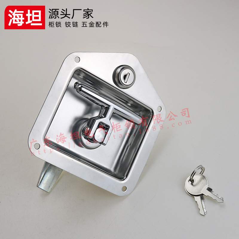 MS858 stainless steel flat lock, chassis cabinet panel lock, cabinet lock, engineering truck box type car door square lock