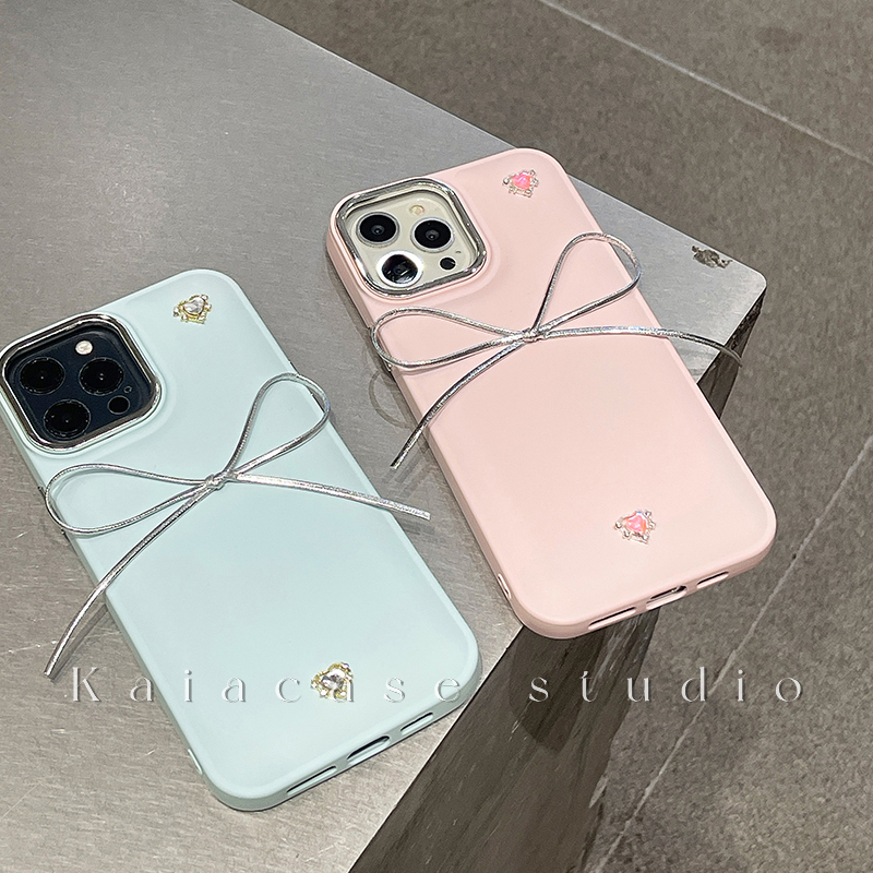 kaia ins风高级感蝴蝶结适用苹果13手机壳iphone14promax新款11硅胶软壳12女款13promax全15pro苹果15保护套-图2