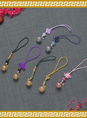 麦玲玲吉庆堂七色闪金彩玄-金曜石挂饰平安纳福转运珠水晶挂件