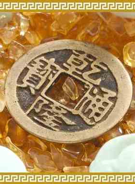 麦玲玲吉庆堂金银满屋聚满盆聚财黄玉元宝五帝钱聚宝盆办公室摆件