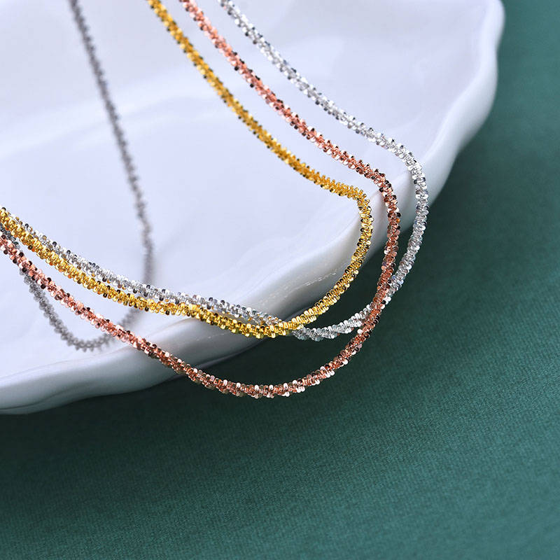 s925纯银菜花链项链锁骨链长链裸链手工编织首饰diy配件材料 - 图3