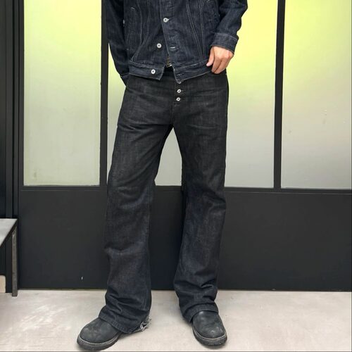 美式复古nofaith日产红边赤耳原牛微喇牛仔裤bootcut fit喇叭靴裤 - 图0