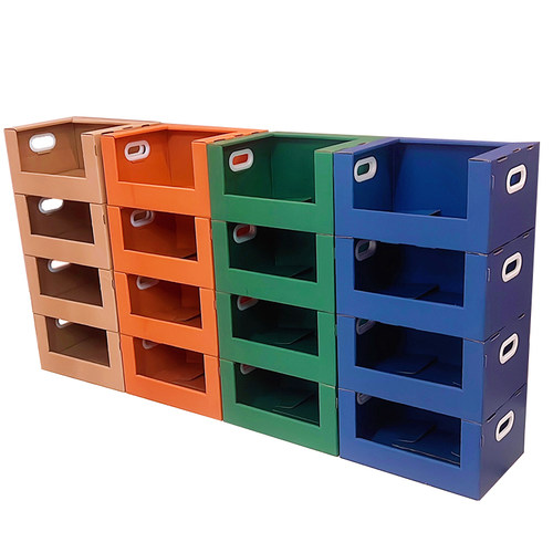 牛皮纸质可叠加简约玩具整理收纳箱零食衣柜衣物筐储杂物神器盒子 - 图0