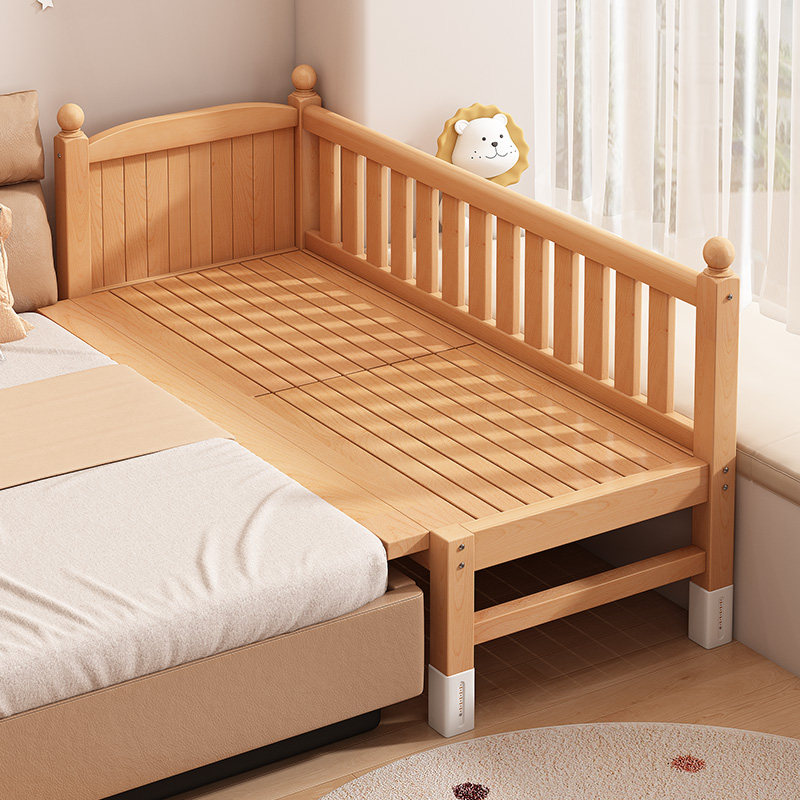 榉木拼接床婴儿床边加宽大人可睡实木儿童床边加床可定制拼接神器,淘宝优惠券,粉丝福利购,淘宝优惠卷