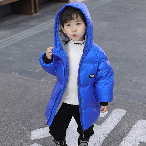 2025加厚免洗男童女童宝宝儿童羽绒服小童吉姆中长款冬白鸭绒外套 - 图0