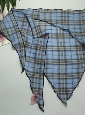 格子不规则方巾女嘻哈街舞腰封