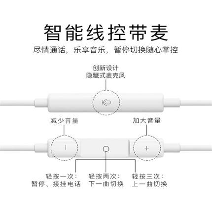 耳机有线适用苹果iPhone15/14/13/12/11原装XR入耳式ipad扁头正品