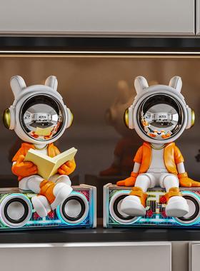 太空人蓝牙音响桌面摆件客厅电视柜玄关书架高级感装饰品书立书靠