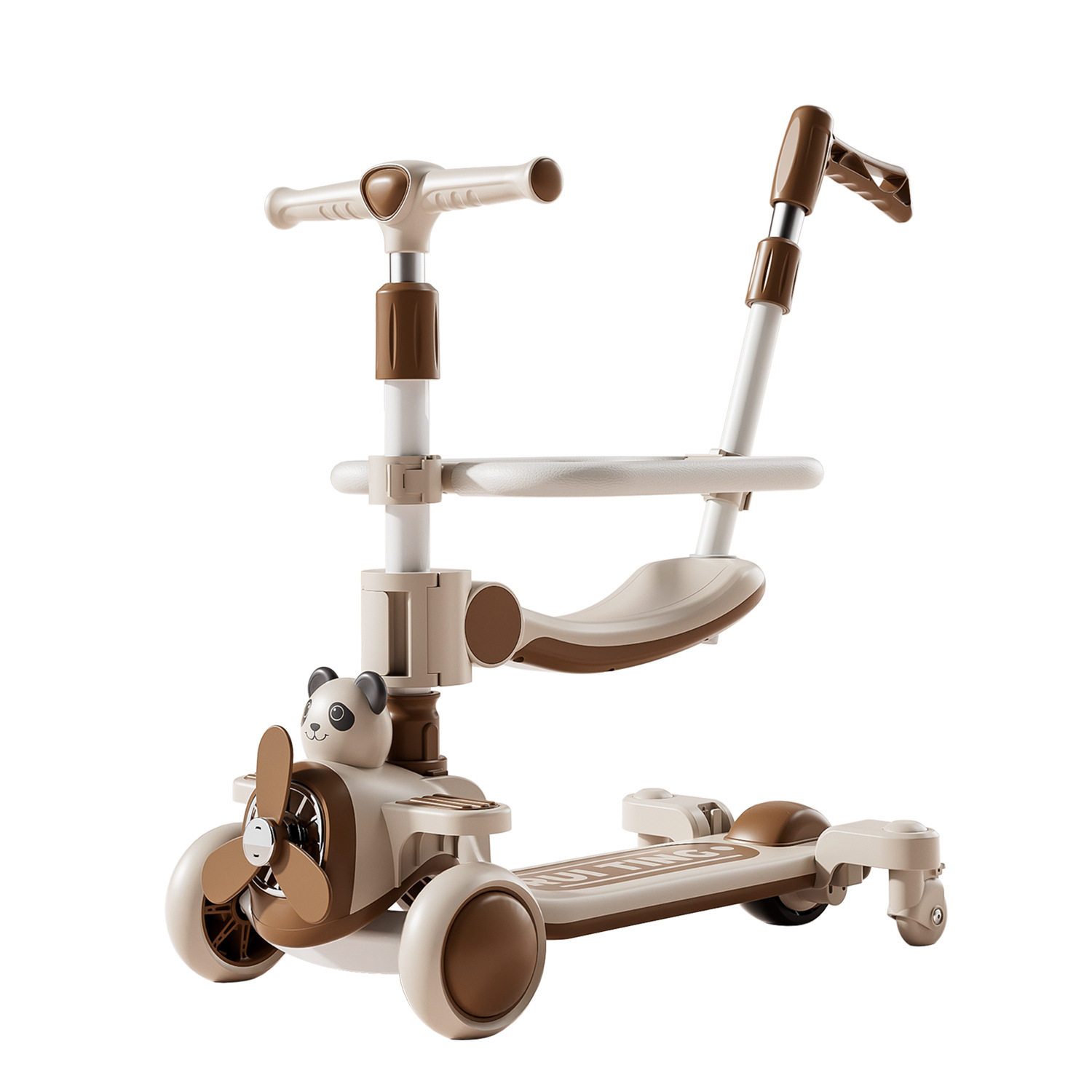 Children's three-in-one scooter can sit and ride 1-3-1