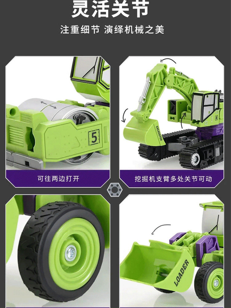 新乐新儿童变形汽车五合体机甲玩具 未出动漫儿童机器人/变形玩具
