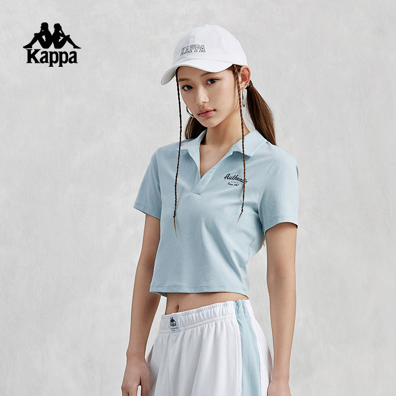 Kappa卡帕短袖2026新款女运动POLO衫刺绣半袖短款T恤夏K0E42PD81,淘宝优惠券,粉丝福利购,淘宝优惠卷