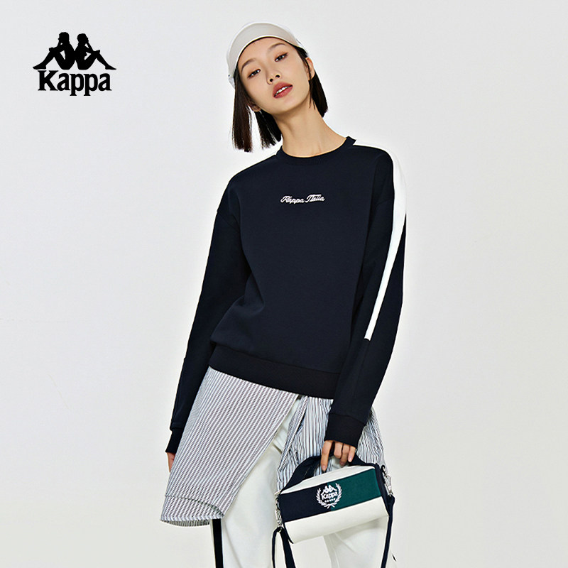 Kappa卡帕背靠背复古针织套头衫2026新款女休闲圆领长袖运动卫衣,淘宝优惠券,粉丝福利购,淘宝优惠卷