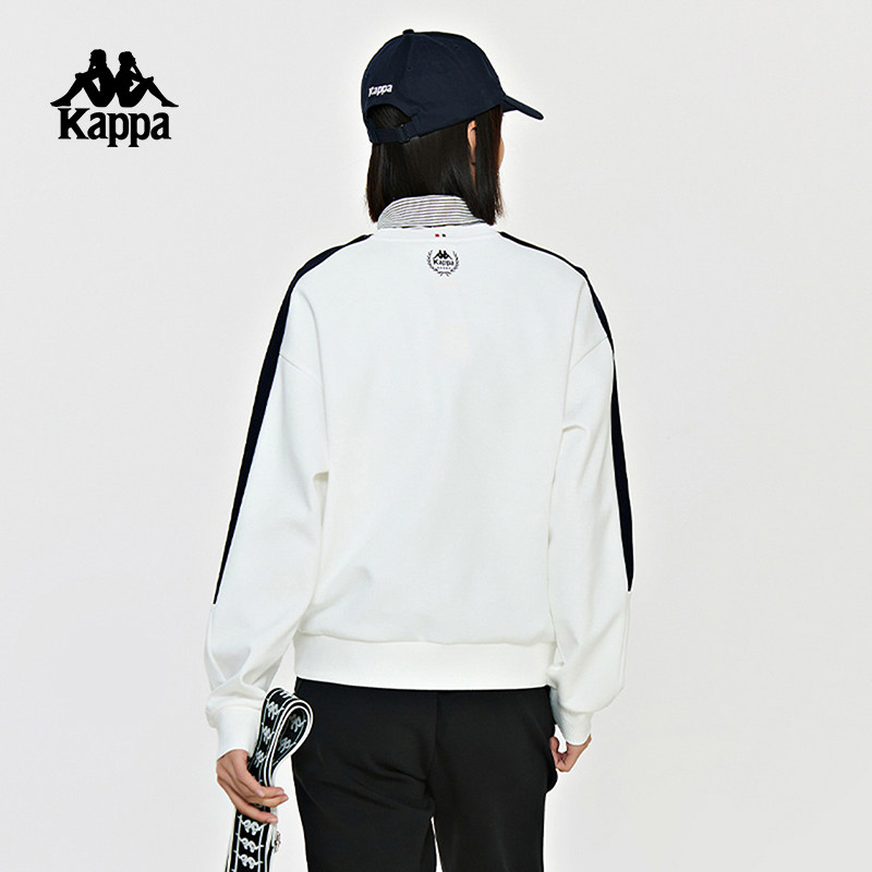 Kappa卡帕背靠背复古针织套头衫2026新款女休闲圆领长袖运动卫衣,淘宝优惠券,粉丝福利购,淘宝优惠卷