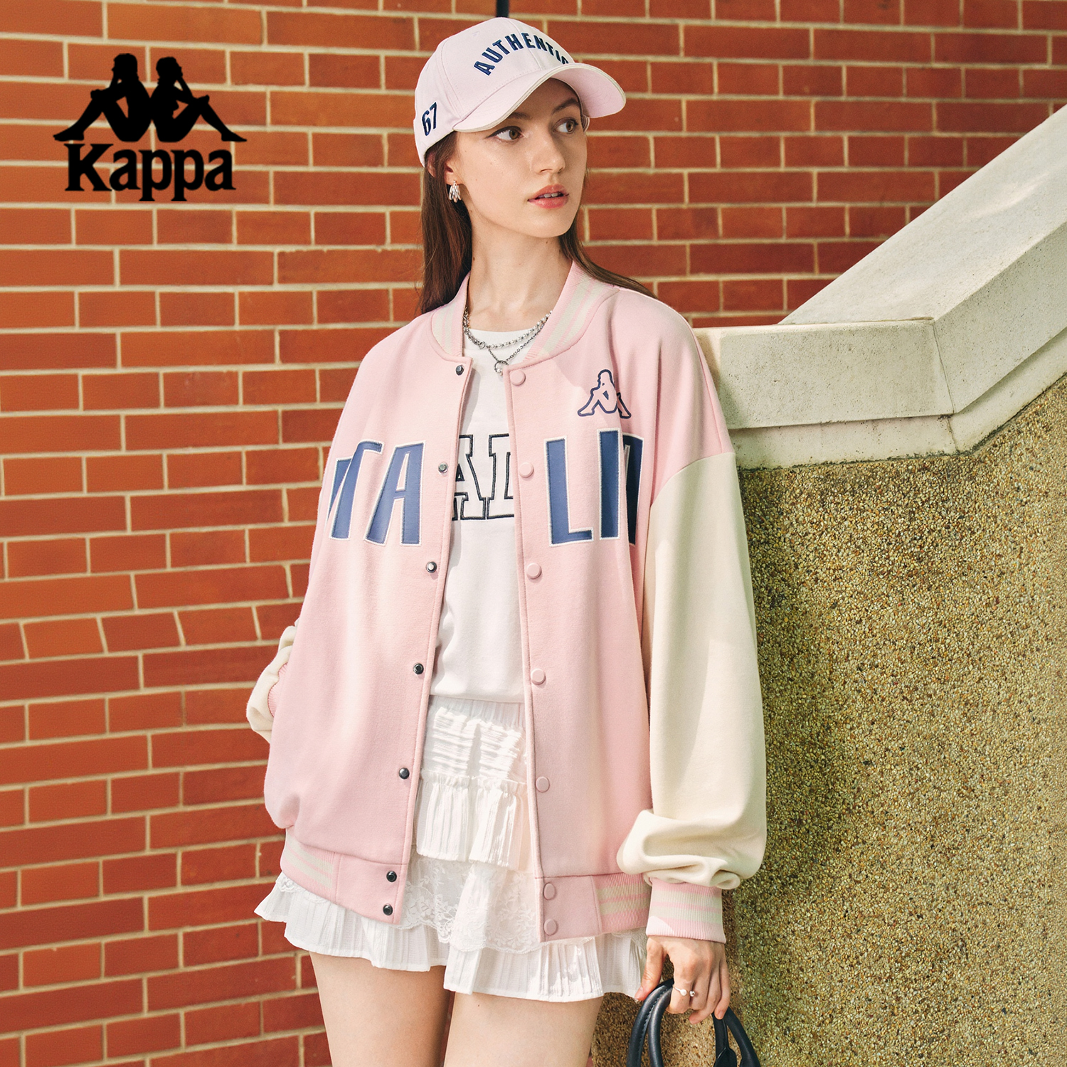 kappa卡帕背靠背夹克外套女秋季新款美式休闲运动棒球服男款上衣 - 图3