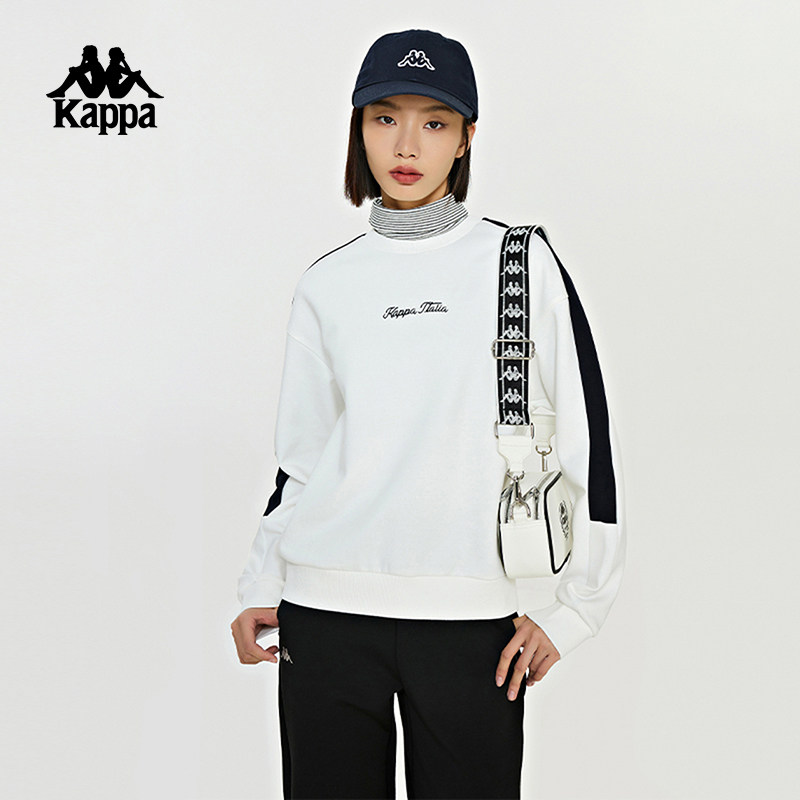 Kappa卡帕背靠背复古针织套头衫2026新款女休闲圆领长袖运动卫衣,淘宝优惠券,粉丝福利购,淘宝优惠卷