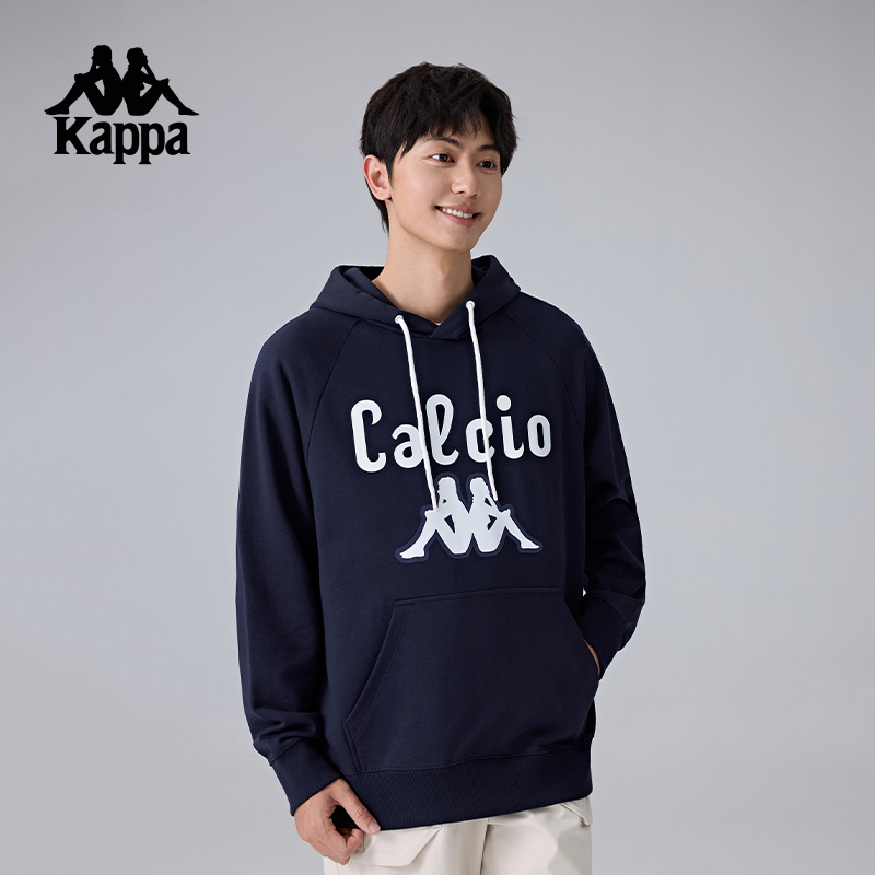 Kappa卡帕背靠背运动套头衫男2025新款宽松连帽针织卫衣休闲上衣 - 图1