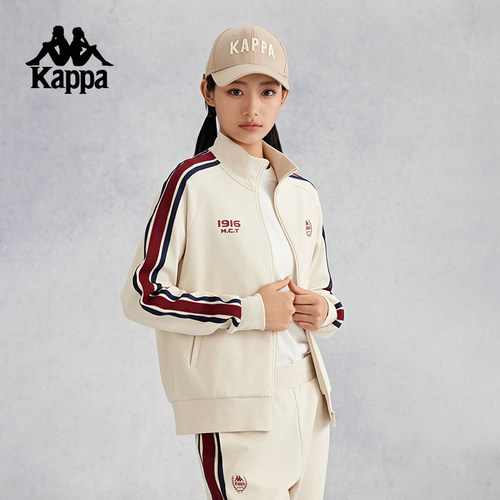 Kappa卡帕背靠背新款春秋针织开衫长袖卫衣运动外套休闲夹克女款 - 图1