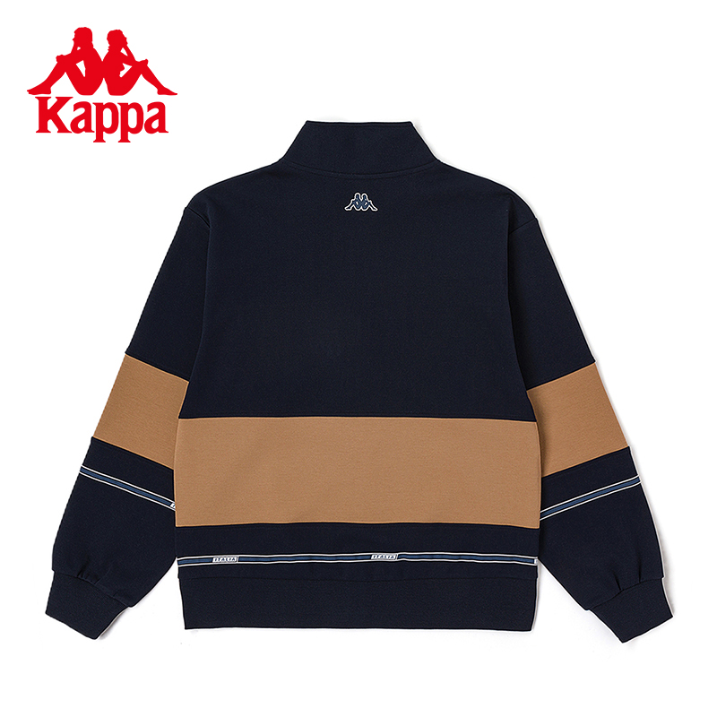 Kappa卡帕outlets卫衣意大利针织开衫背靠背男女撞色运动休闲外套 - 图1