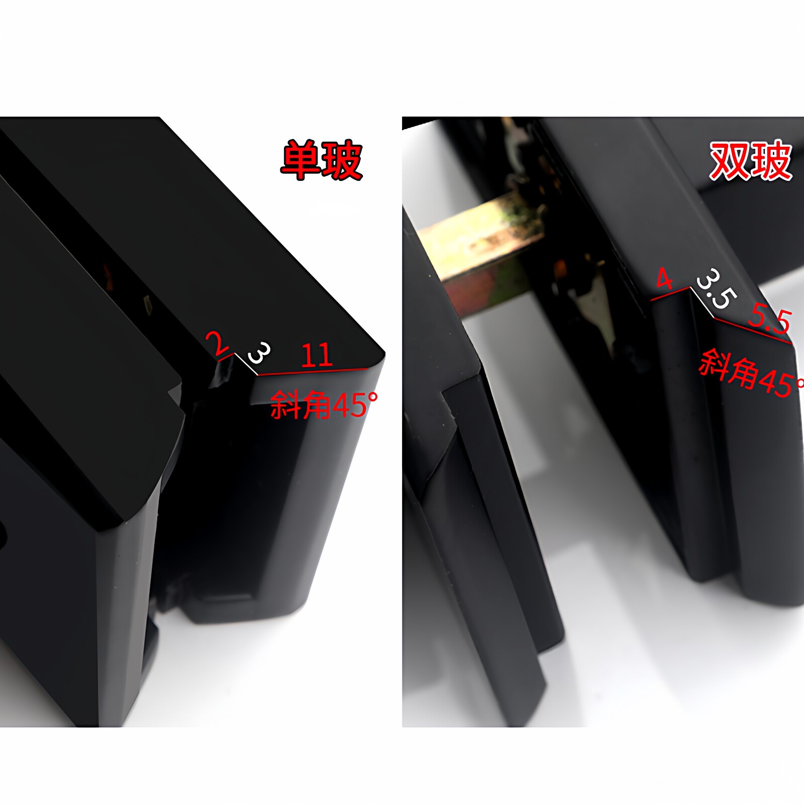1618斜口缺口卫生间阳浴室门铝合金平开有框磁吸静音极窄玻璃门锁
