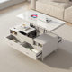 Cream style tea table multifunctional rock sheet tea table living room storage cabinet small apartment multifunctional solid wood leg lifting tea table