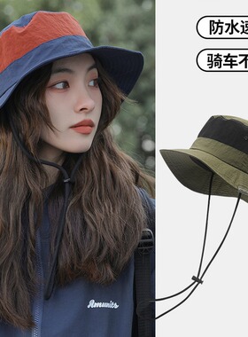 2024户外防晒渔夫帽女韩版透气夏季薄款速干登山帽骑车遮阳帽青年