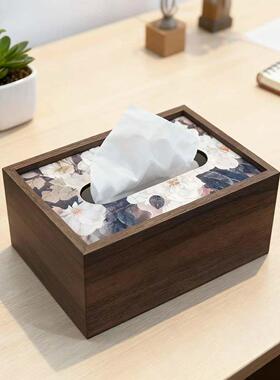 木质轻奢纸巾盒茶几家用中式高级客厅高档酒店桌面收纳盒餐厅纸盒