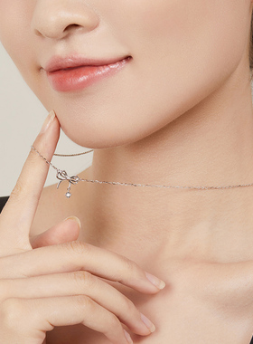 sd恋爱钻石项链蝴蝶结灵动