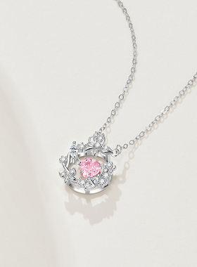 softdora/索缇朵蝴蝶花环项链女轻奢小众百搭S925银锁骨链送女友