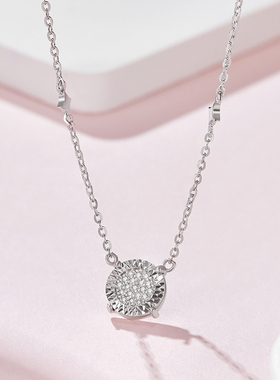 sd恋爱钻石项链纯银锁骨设计高级