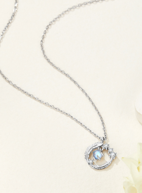 softdora/索缇朵羽翼花环项链女锆石轻奢感S925银锁骨链七夕礼物