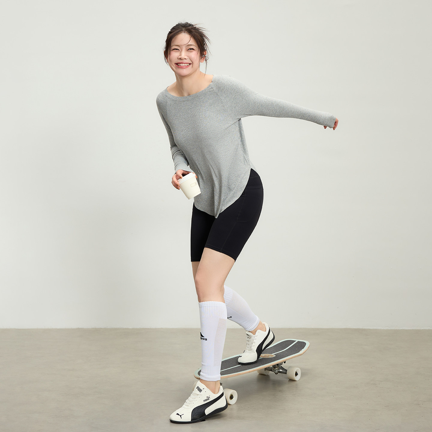 大码运动上衣女胖mm宽松遮肉瑜伽服罩衫跑步训练长袖健身服T恤,淘宝优惠券,粉丝福利购,淘宝优惠卷