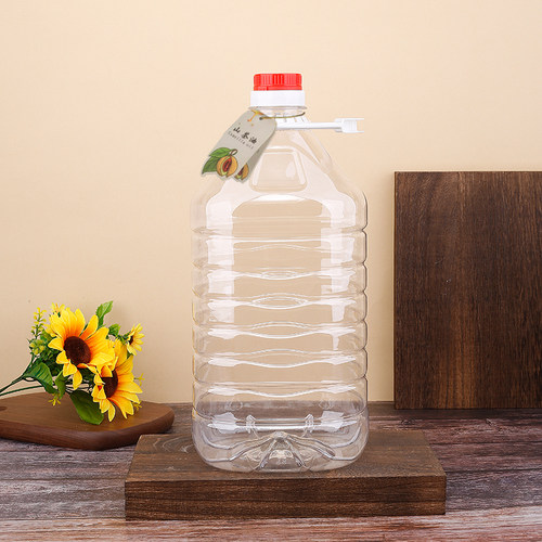 透明pet塑料油壶家用加厚花生山茶油桶5L10斤高端油瓶食用酒桶 - 图1