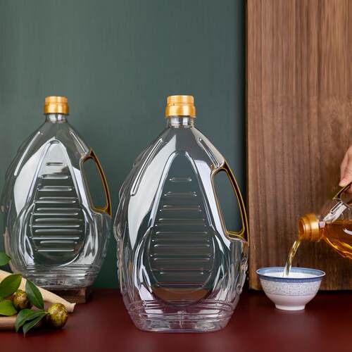 透明pet塑料油壶家用加厚花生山茶油桶5L10斤高端油瓶食用酒桶 - 图2