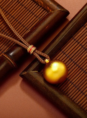 金店同款古法沙金有求必应项链简约百搭铜镀金吊坠个性项链