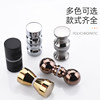 Round single hole black glass door handle