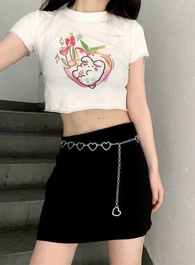 爱心腰链女装饰配裙子可爱连衣裙
