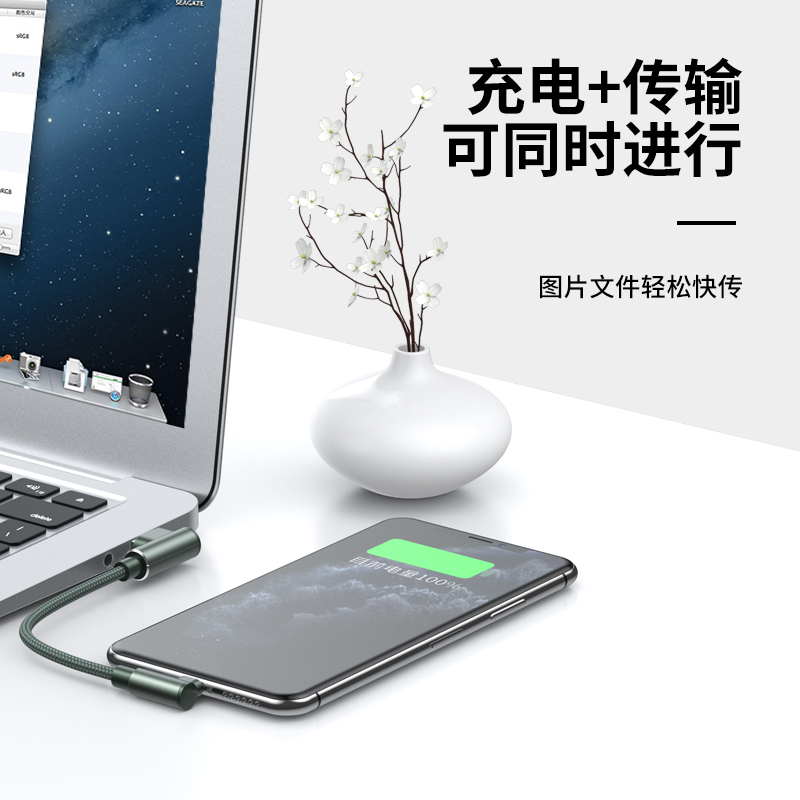 尊客适用苹果手机数据线充电宝专用iphone13pro短款0.2m便携14plus充电typec转lightning弯头0.25米11快充PD - 图2