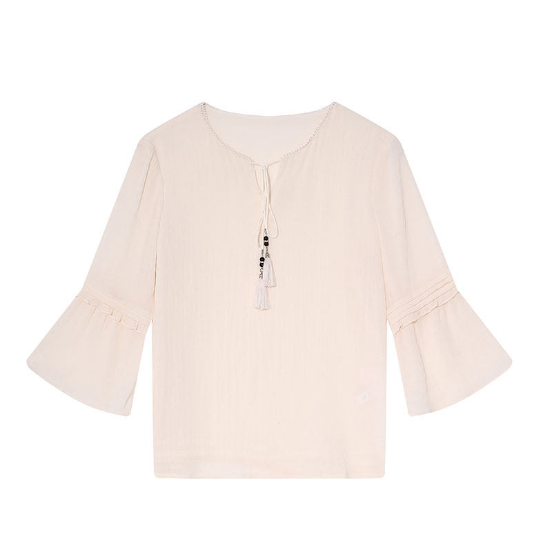 dooc雪纺衫2022春季新款宫廷风衬衫 dooc衬衫