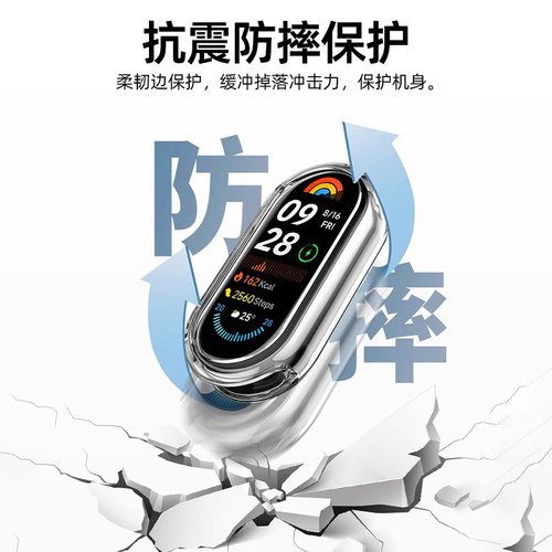 套天下适用小米手环10保护壳小米手环9pro保护套壳膜一体小米手环8表壳nfc款运动手环9陶瓷透明钢化保护膜9代 - 图1