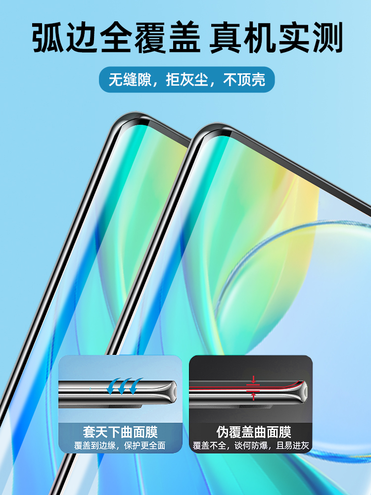 适用于vivoy78+钢化膜vivoY78十手机膜全屏覆盖保护贴膜vivi防爆防摔抗指纹y78新款曲面全胶水凝vovi蓝光护眼 - 图2