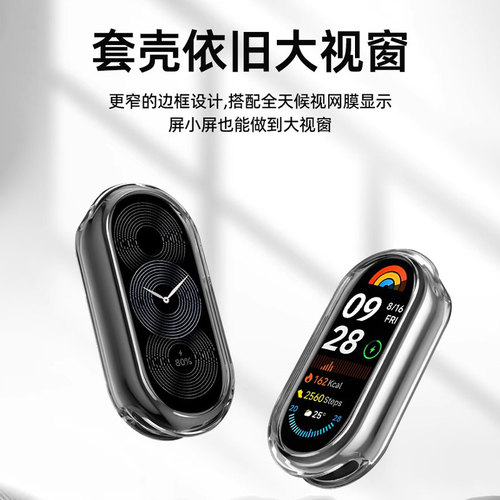 套天下适用小米手环10保护壳小米手环9pro保护套壳膜一体小米手环8表壳nfc款运动手环9陶瓷透明钢化保护膜9代 - 图0