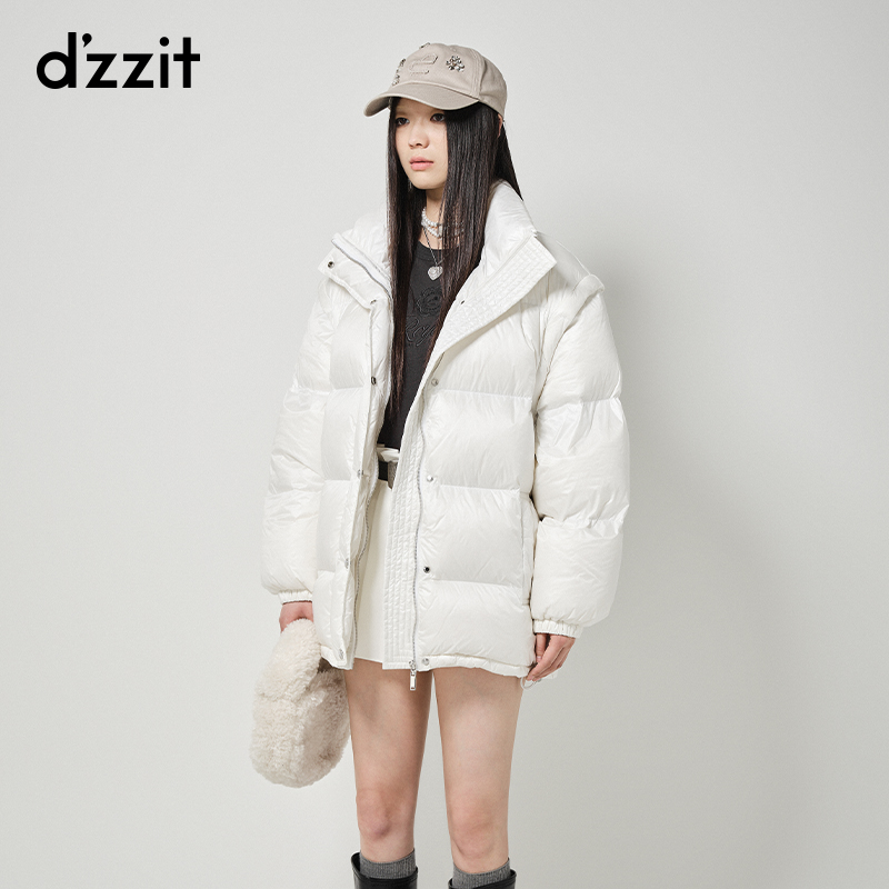 dzzit地素奥莱拆卸袖羽绒服2023年冬季专柜新款时尚通勤设计感小