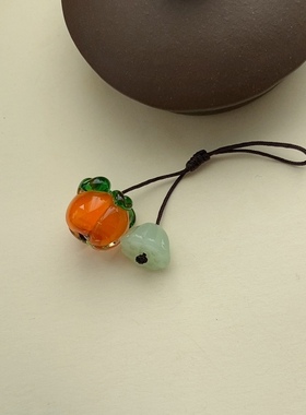 【柿柿如意】事业有成柿子茶壶吊坠手编绳壶盖挂件紫砂壶盖小提溜