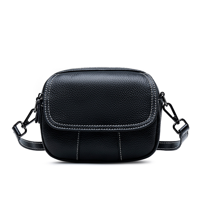 头层牛皮2020新款潮韩版洋气斜挎包 闪蔻箱包女士包袋