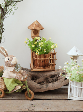 灵彩草编田园幼儿园造景