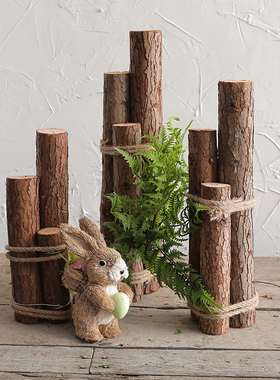 极速木桩摆设摆件自然角幼儿园植C物角户外装饰微景观别墅庭院花