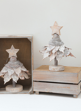 圣诞摆件桌面摆设教室课桌装饰幼儿园窗台自然角环保木质创意饰品