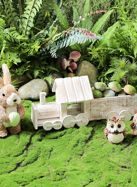 兔子自然风幼儿园微景观布置摆件