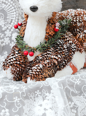 圣诞摆件桌面摆设教室课桌装饰幼儿园窗台自然角环保木质创意饰品